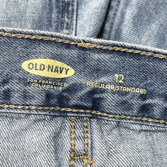 Old Navy Denim Jean Shorts Medium Wash Raw Hem Size 12 - Picture 3 of 7